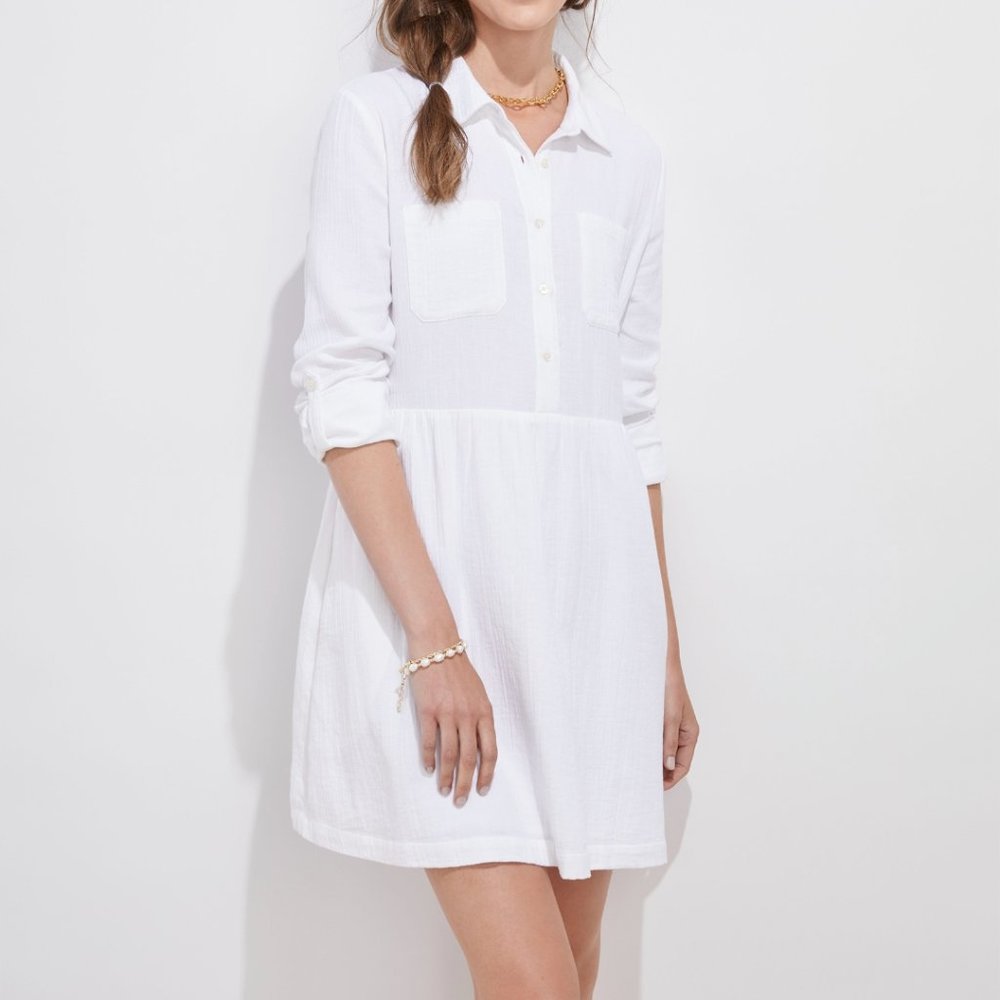 VINYARD VINE GAUZY MINI SHIRT DRESS